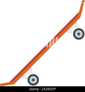 Side of wood skateboard icon. Flat illustration of side of wood skateboard vector icon for web design Stock Vector