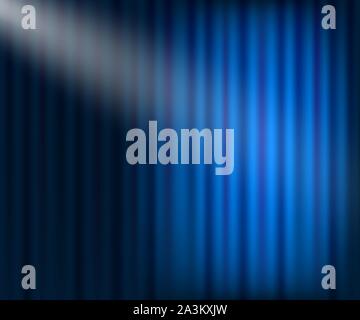 Blue curtain opera, cinema or theater stage drapes. Vector stock illustration. Stock Vector