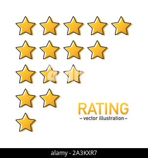 Golden star rating icon. Half stars. Isolated badge set. Quality