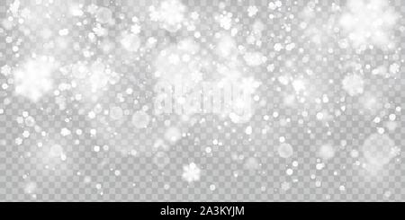 Christmas snowfall. Vector Falling Christmas Shining snowflakes Stock Vector