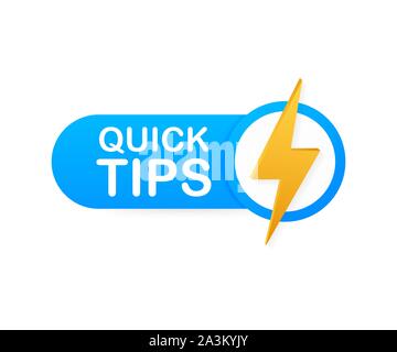 Quick tips, hint, helpful tricks, tooltip for website. Creative banner with useful information. Vector stock illustration. Stock Vector