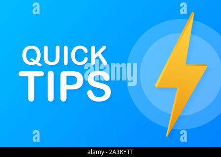 Quick tips, hint, helpful tricks, tooltip for website. Creative banner with useful information. Vector stock illustration. Stock Vector