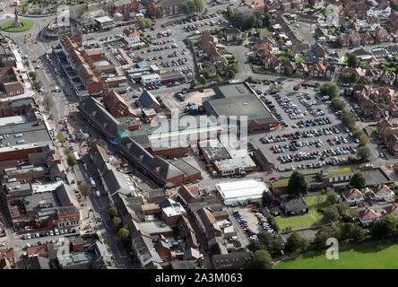 aerial view of The Hildreds Shopping Centre, Skegness, Lincolnshire Stock Photo