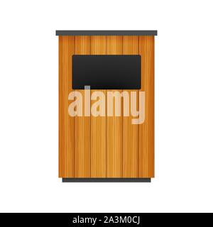 Trash can in park icon. Waste bin on white background. Vector stock illustration. Stock Vector