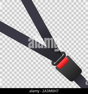 Seat belt. Safety belt of movement on car, airplane. Vector stock illustration. Stock Vector