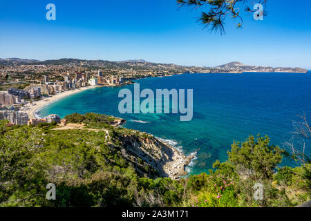 Beaches of Calpe and natural park of Penyal d'Ifac in Spain Stock Photo