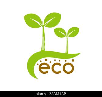 Eco seedling plants symbol, logo concept icon. Vector illustration. Stock Vector