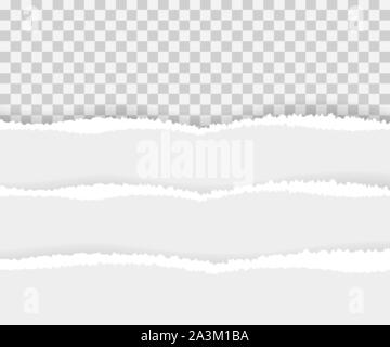 Torn paper edges, seamless horizontally. Vector stock illustration. Stock Vector