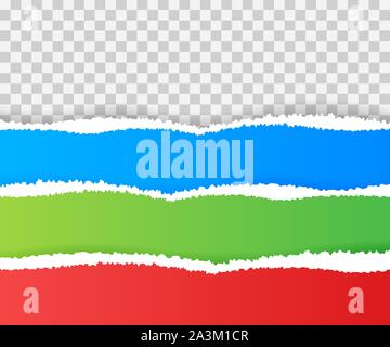 Torn paper edges, seamless horizontally. Vector stock illustration. Stock Vector
