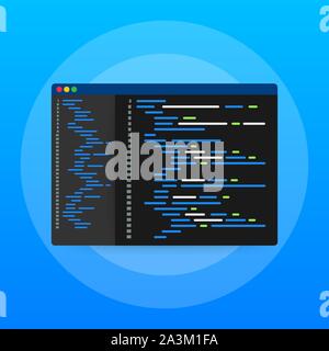 Digital java code text. Computer software coding vector concept. Programming coding script java, digital program code on screen illustration. Vector Stock Vector