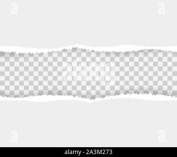 Torn paper edges, seamless horizontally. Vector stock illustration. Stock Vector