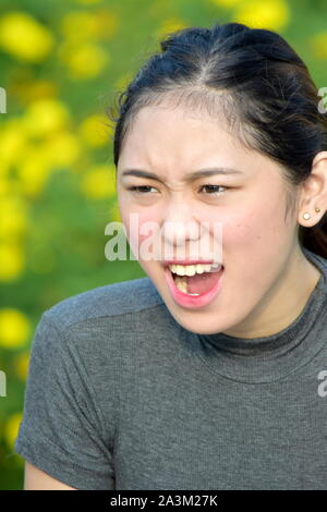 Mad Attractive Diverse Adult Female Stock Photo