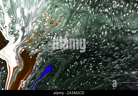 Colorful dark sea green, sea green and medium sea green stripes on canvas, textile, paper. Hand drawn brush smears, drips and strokes of oil or acryli Stock Photo