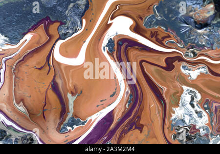 Abstract drawing of copper and steel corrosion on the old offset plate Stock Photo