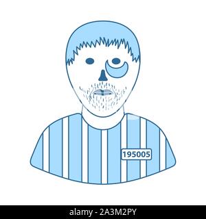 Prisoner Icon. Thin Line With Blue Fill Design. Vector Illustration. Stock Vector