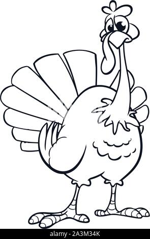 Contour drawing of poultry. Coloring book for children. Vector isolated ...