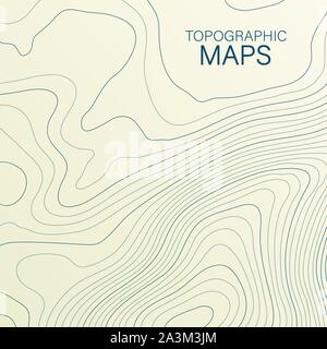 Mopographic map. The stylized height of the topographic contour in lines and contours. Vector illustration Stock Vector