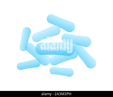 Probiotics Bacteria. Biology, Science background. Vector stock illustration. Stock Vector