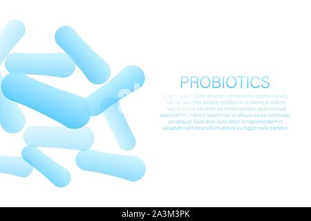 Probiotics Bacteria. Biology, Science background. Vector stock illustration. Stock Vector