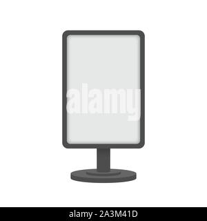 Blank interactive outdoor kiosk. Display kiosk stand, blank mockup advertising touch. Vector stock illustration. Stock Vector