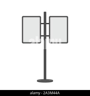 Blank interactive outdoor kiosk. Display kiosk stand, blank mockup advertising touch. Vector stock illustration. Stock Vector