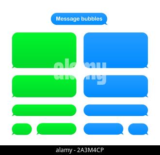 Message bubbles design template for messenger chat. Vector stock illustration. Stock Vector