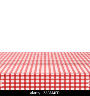 Red corner tablecloth on white background. Vector stock illustration. Stock Vector