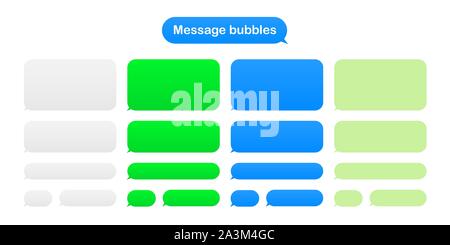 Message bubbles design template for messenger chat. Vector stock illustration. Stock Vector