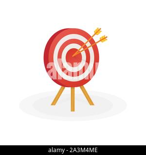 Target with an arrow flat icon concept market goal picture image. Concept target market, audience, group, consumer. Vector illustration. Stock Vector