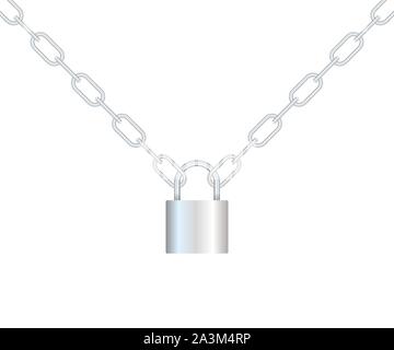 Realistic closed padlock for protection privacy isolated on background. Vector stock illustration. Stock Vector