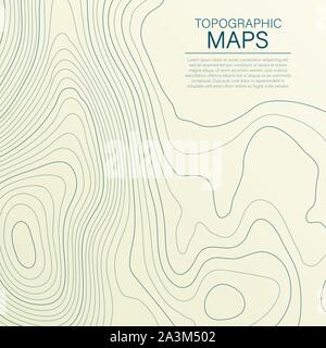 Mopographic map. The stylized height of the topographic contour in lines and contours. Vector stock illustration Stock Vector