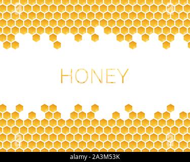 Honeycomb monochrome honey pattern. Vector stock illustration. Stock Vector