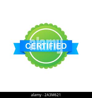 Certified label vector isolated on white background. Vector stock illustration. Stock Vector