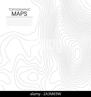 Mopographic map. The stylized height of the topographic contour in lines and contours. Vector stock illustration Stock Vector