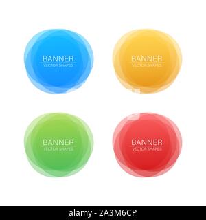 Set of round colorful vector shapes. Abstract vector banners. Vector stock illustration. Stock Vector