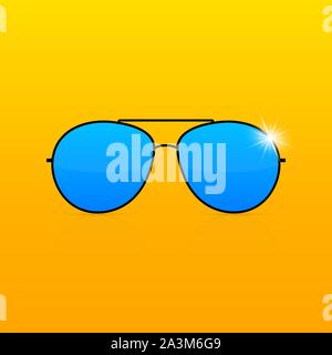 Colored Sunglass frame isolated on white background. Vector stock illustration. Stock Vector