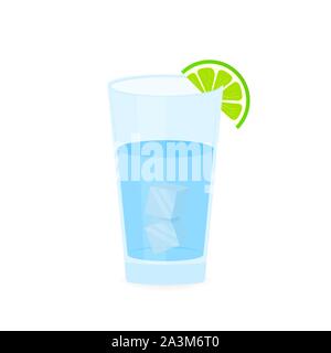 Mojito and ice cubes sign symbol in flat style. Vector stock illustration. Stock Vector