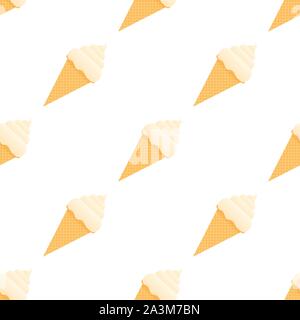 Ice cream vector seamless pattern. Flat design. Vector stock illustration. Stock Vector