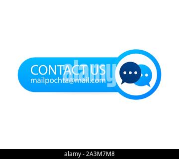 Contact Us Mail Label on backgraund. Vector stock illustration. Stock Vector