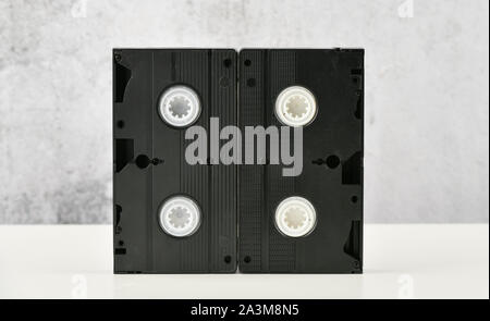 videotape. Old classic videotape on white background. Retro Stock Photo