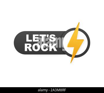 Let's Rock poster. Vector typographic quote for rock festival or concert design. Vector stock illustration. Stock Vector