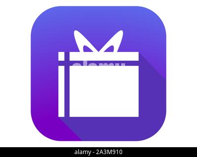 Gift box flat icon with long shadow. Black friday sale. Vector illustration Stock Vector