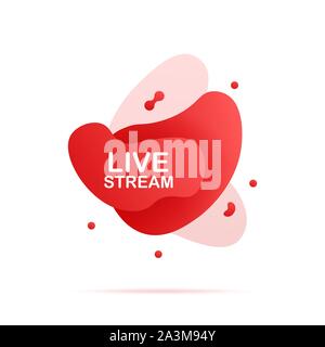 Abstract liquid shape with gradient. live stream. Vector stock illustration. Stock Vector