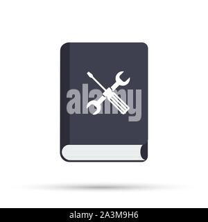 Instruction Book. User Manual book icon on white background. Vector stock illustration. Stock Vector