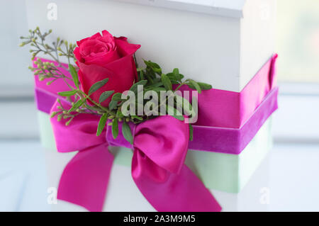 Colorful wedding decoration with rose Stock Photo