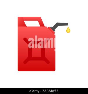 Diesel fuel. Red canister isolated on white background. Vector stock illustration. Stock Vector