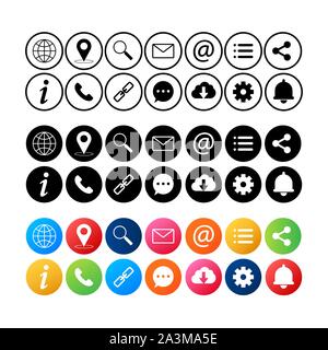 Simple web icons set. Universal web icon to use in web and mobile UI, set of basic UI web elements. Vector stock illustration. Stock Vector