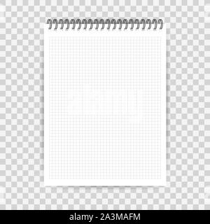 Notebook mockup, with place for your image, text or corporate identity details. Blank mock up with shadow on. Vector stock illustration. Stock Vector