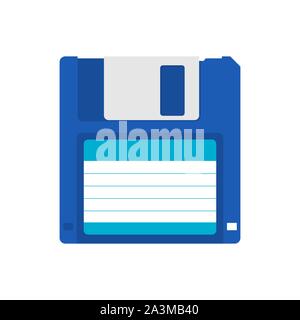 Magnetic floppy disc. Flat icon. Vector stock illustration. Stock Vector