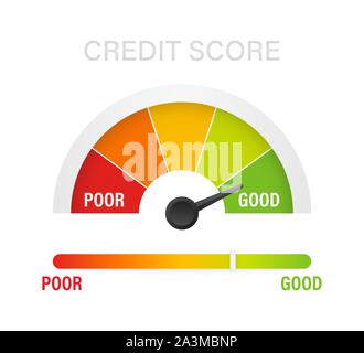 Credit score scale showing good value. Vector stock illustration. Stock Vector